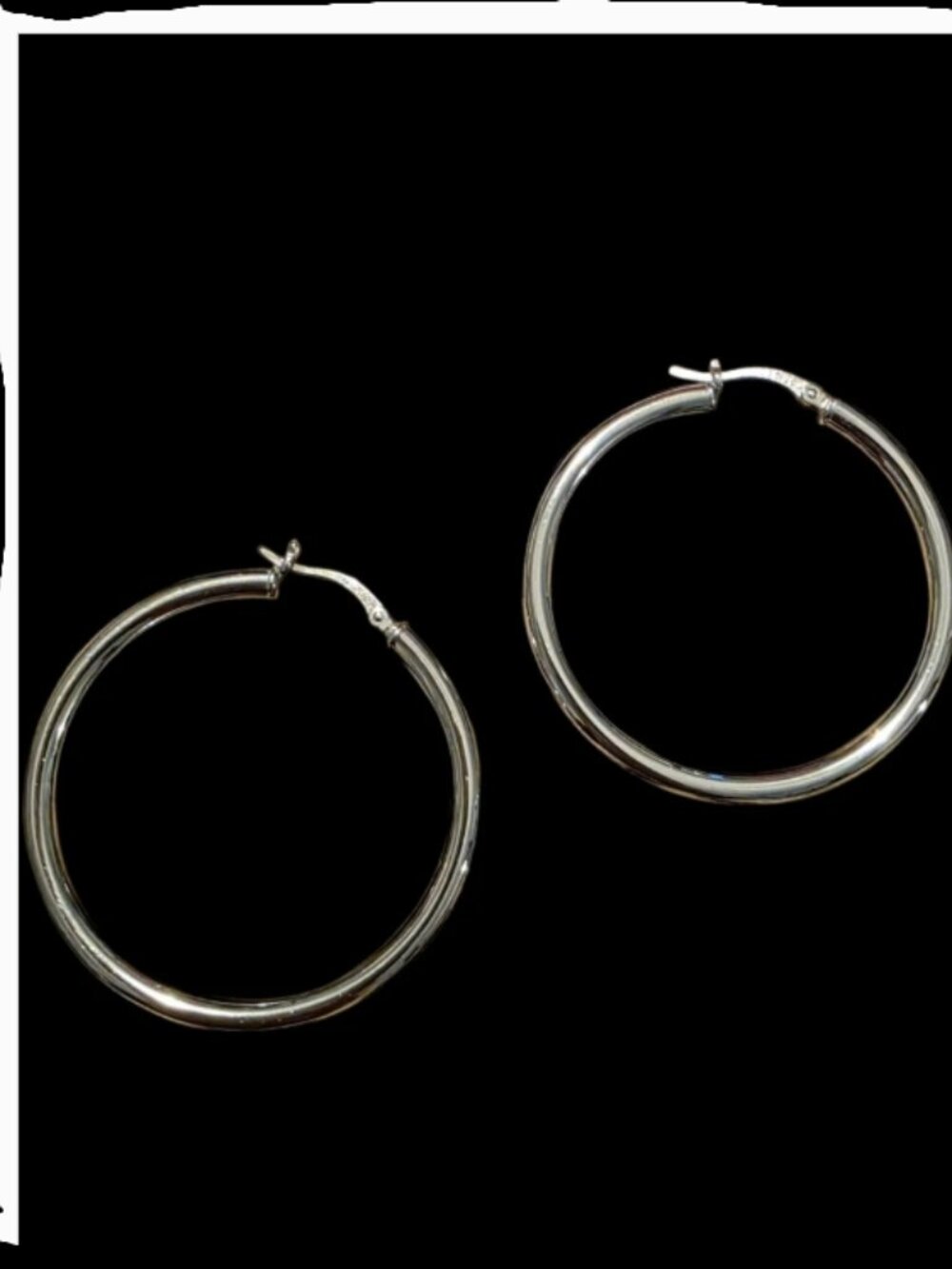 Sterling Silver Hoop Earrings stamped  - Sleek Everyday Hoops